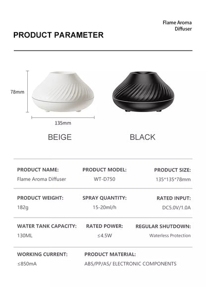 EmberGlow Flame Diffuser + Free Essential Oil Gift